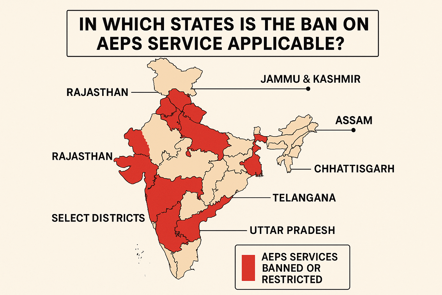 In which states is the ban on AEPS service applicable