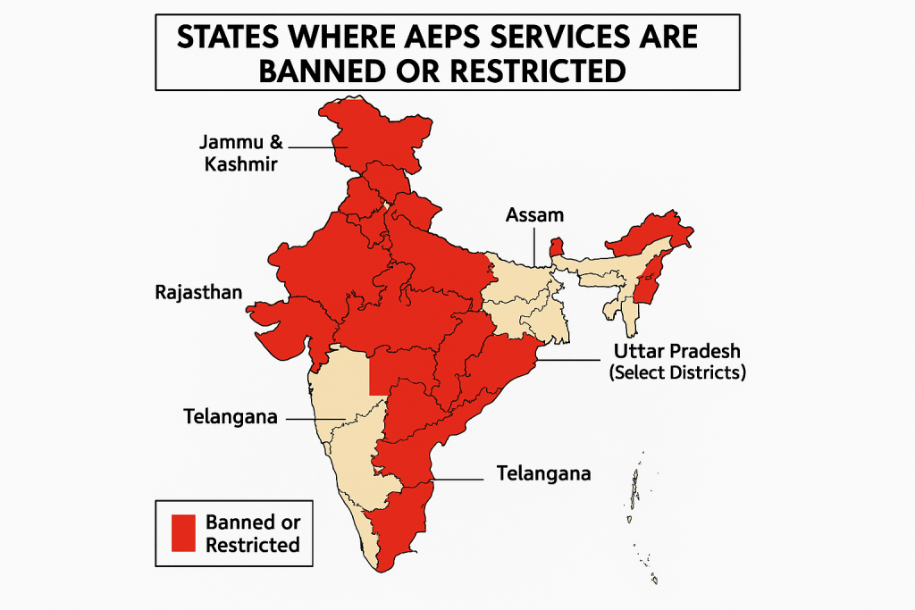 In which states is the ban on AEPS service applicable