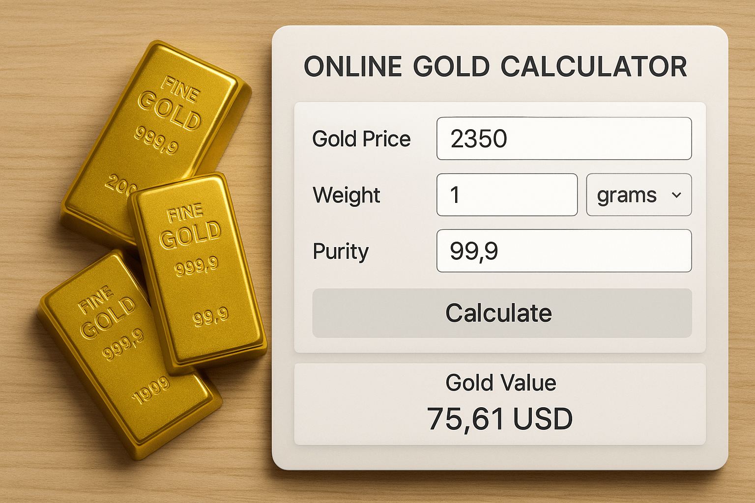 Best Online Gold Calculator for Quick Estimation Best Online Gold Calculator for Quick Estimation