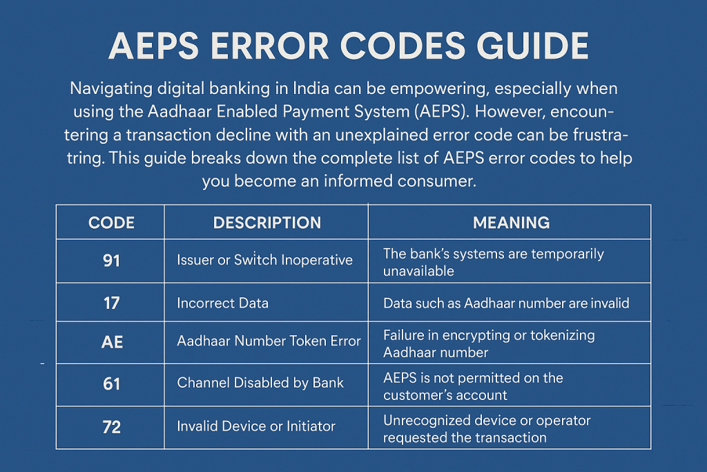 AEPS Error Codes