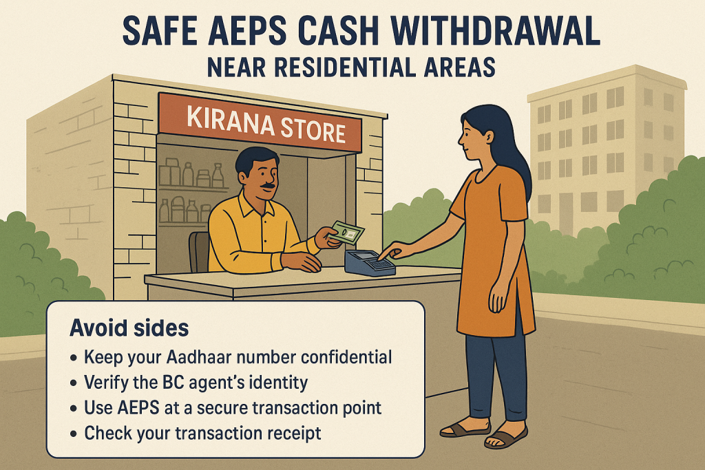 local AEPS cash withdrawal near residential areas