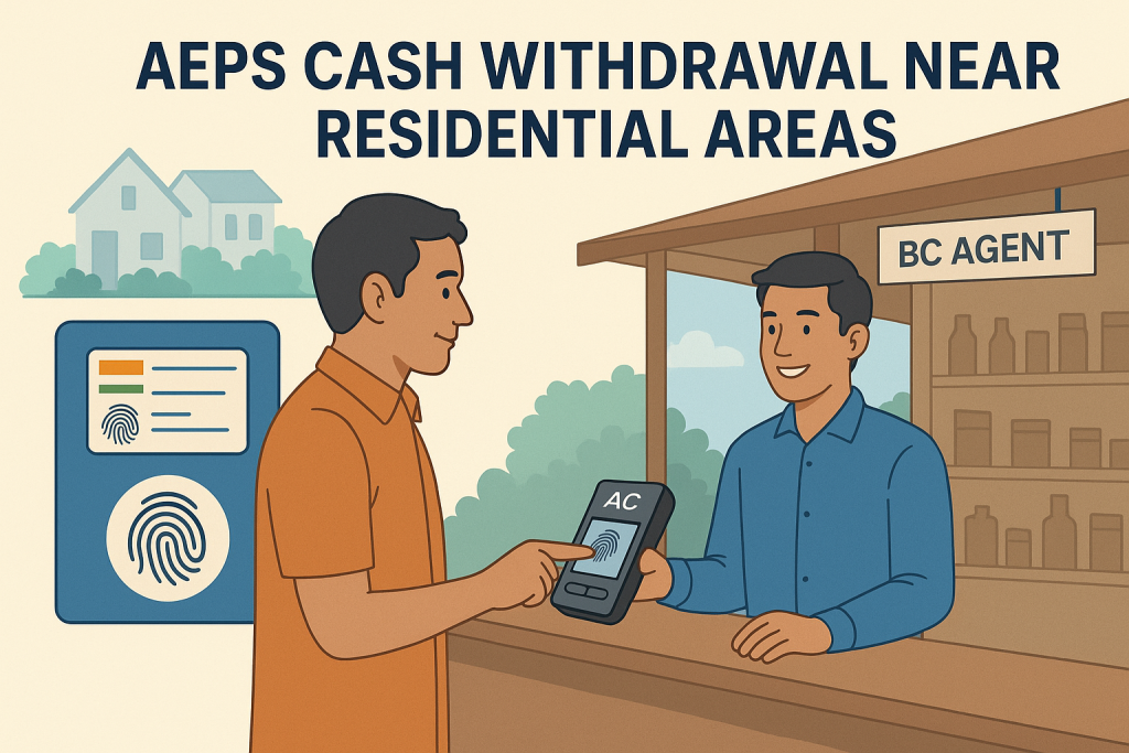 local AEPS cash withdrawal near residential areas