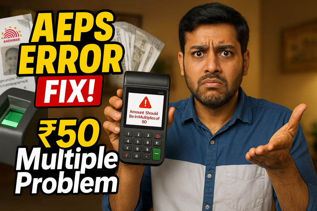 Aeps Error Code : Amount Should Be in Multiples of 50 Aeps Error Code : Amount Should Be in Multiples of 50