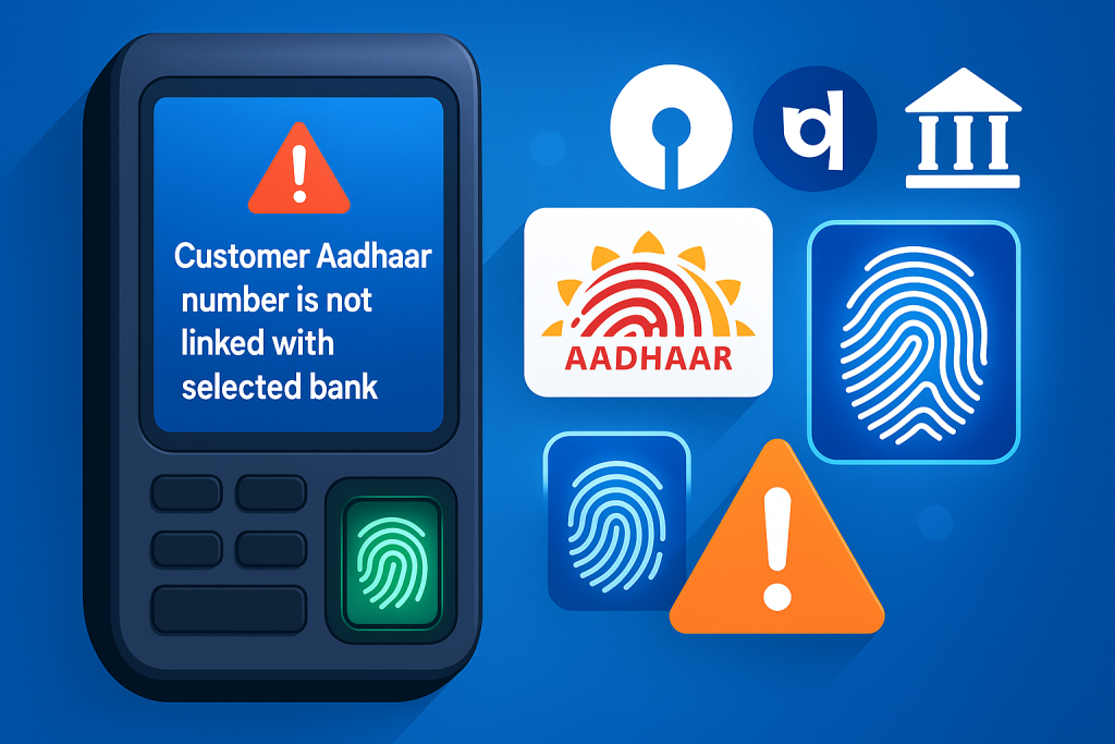 Customer Aadhaar Number Is Not Linked With Selected Bank Customer Aadhaar Number Is Not Linked With Selected Bank